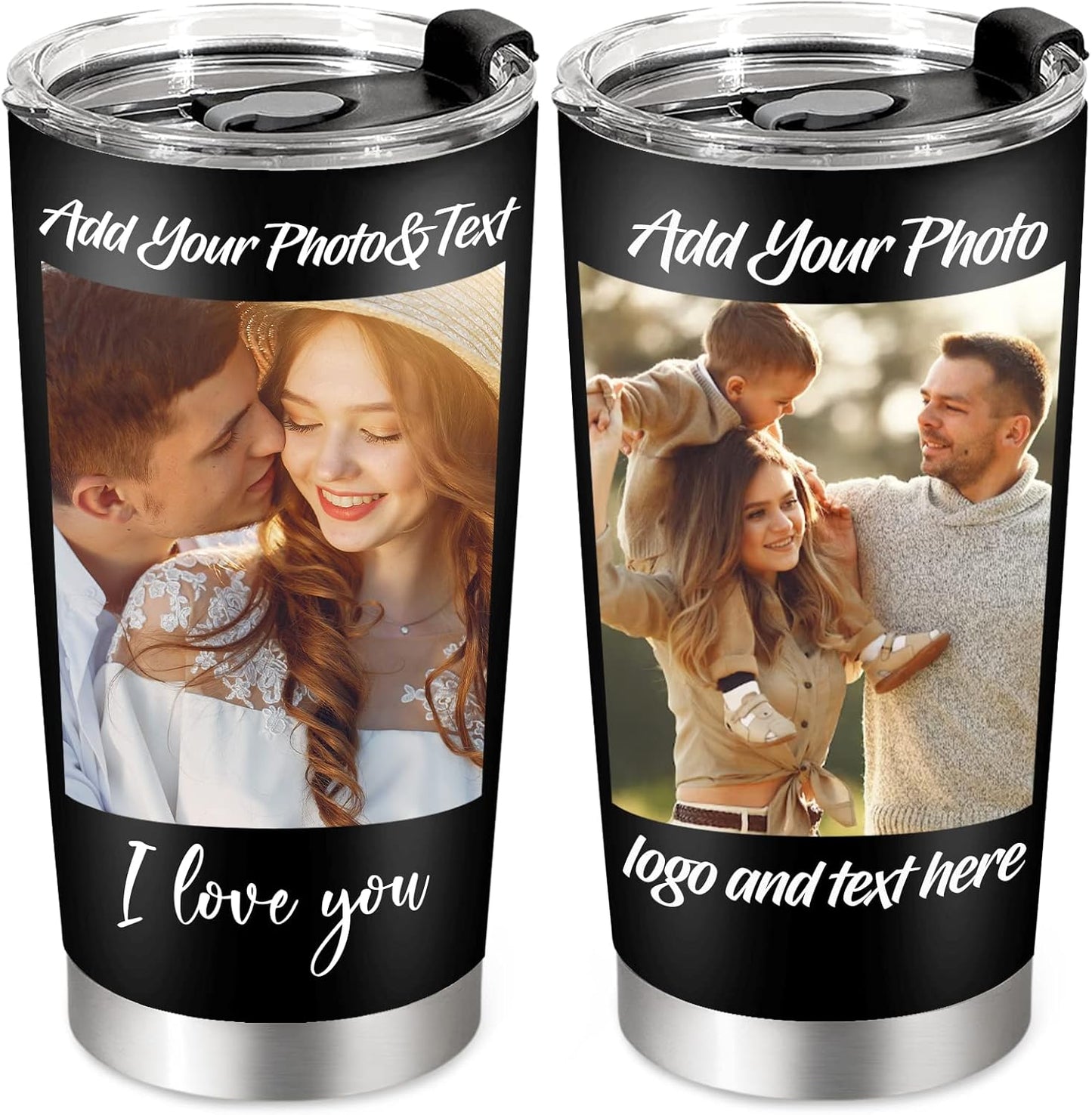 Personalized Stainless Steel Photo Coffee Tumbler Mug - 20oz
