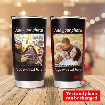 Personalized Stainless Steel Photo Coffee Tumbler Mug - 20oz