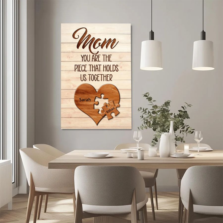Mothers - Mom You Are The Piece That Hold Us Together - Personalized Poster - 1 Child