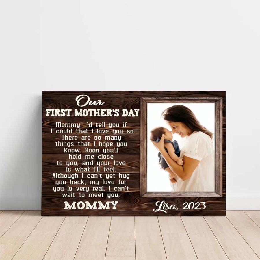 Personalized First Mother's Day Canvas – Custom Photo Gift for New Mom