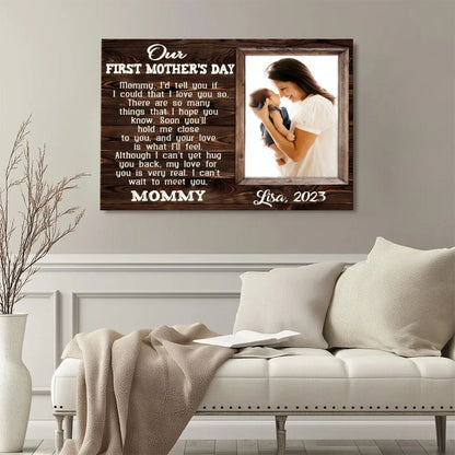 Personalized First Mother's Day Canvas – Custom Photo Gift for New Mom