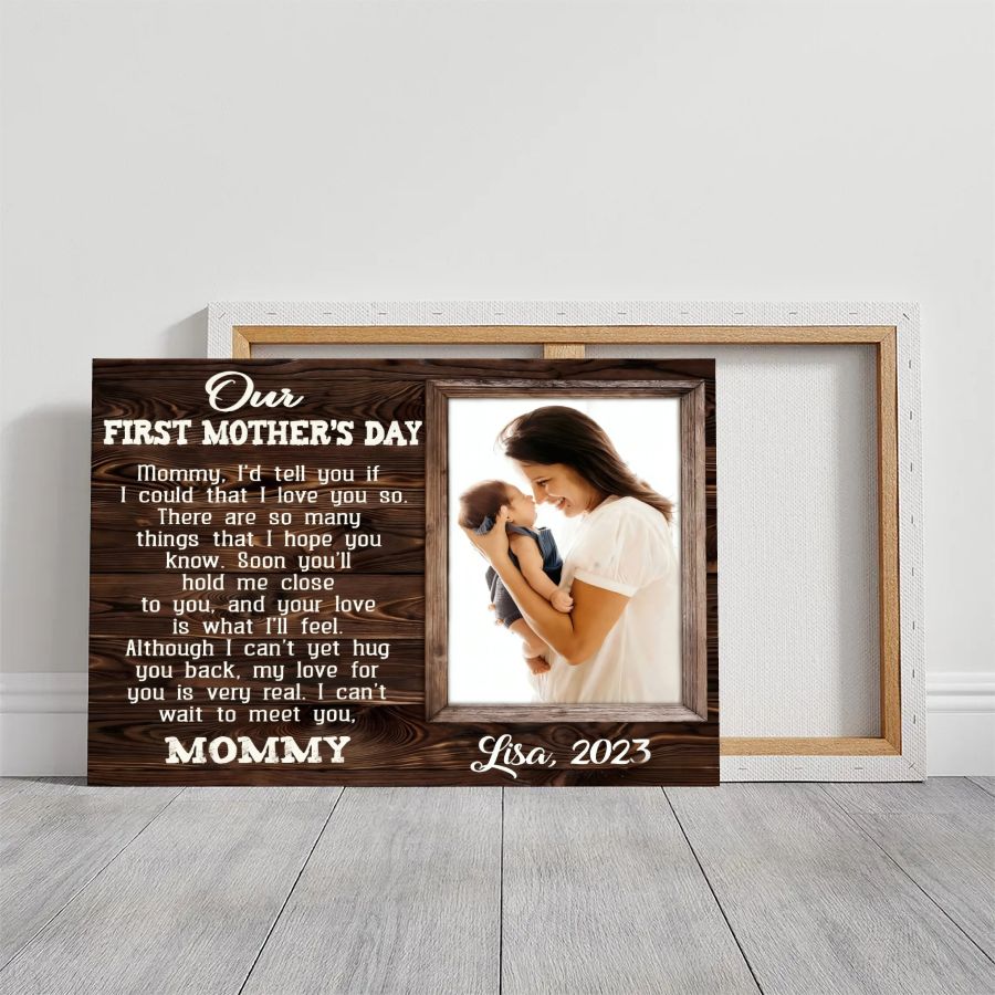 Personalized First Mother's Day Canvas – Custom Photo Gift for New Mom
