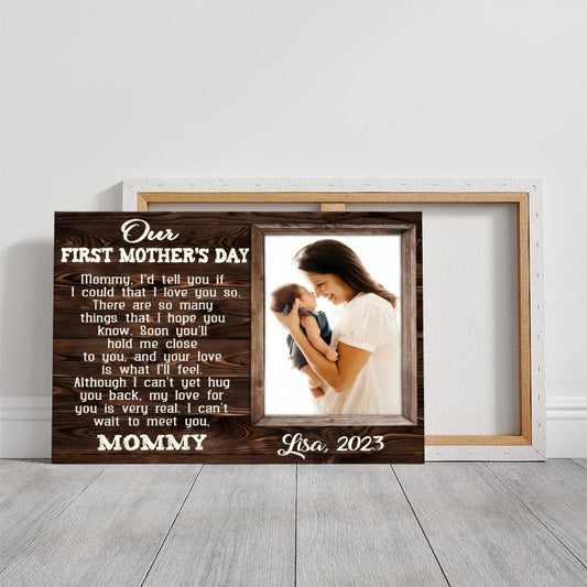 Personalized First Mother's Day Canvas – Custom Photo Gift for New Mom
