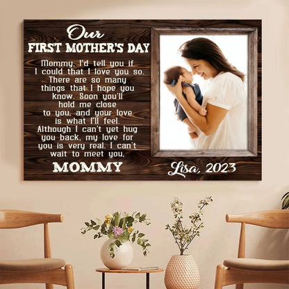 Personalized First Mother's Day Canvas – Custom Photo Gift for New Mom