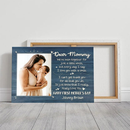 First Mother's Day Personalized Canvas – Dear Mommy Custom Photo Gift from Baby