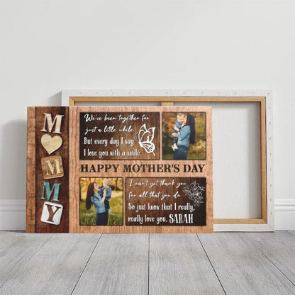 Personalized Mommy Photo Collage Canvas, Custom Mother's Day Wall Art Gift