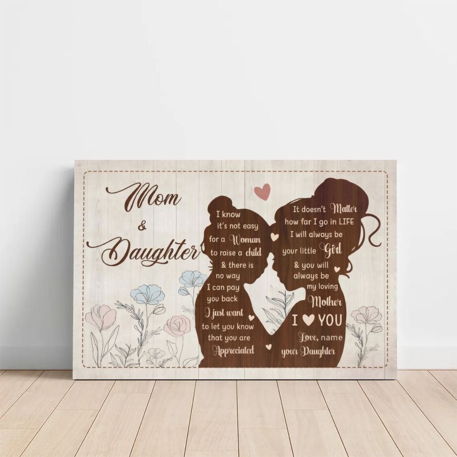 Personalized Mom and Daughter Canvas, Custom Mother's Day Gift from Daughter