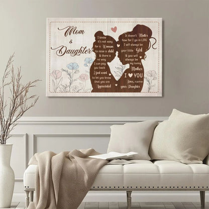 Personalized Mom and Daughter Canvas, Custom Mother's Day Gift from Daughter