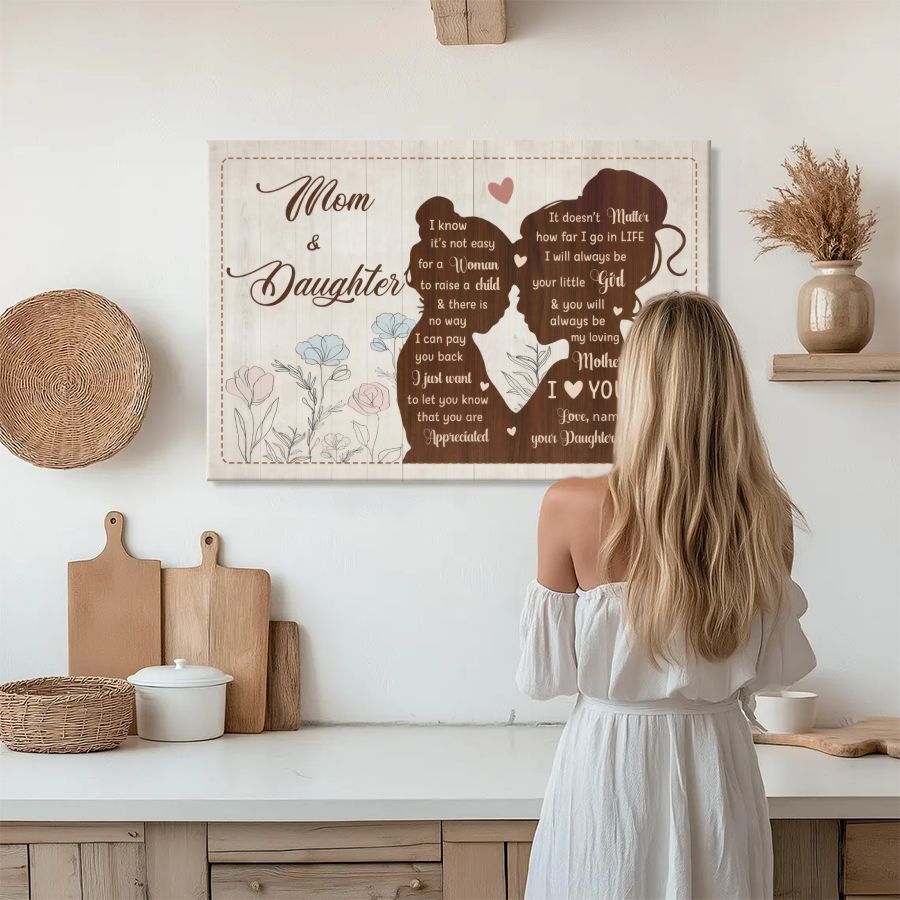 Personalized Mom and Daughter Canvas, Custom Mother's Day Gift from Daughter