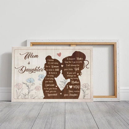 Personalized Mom and Daughter Canvas, Custom Mother's Day Gift from Daughter