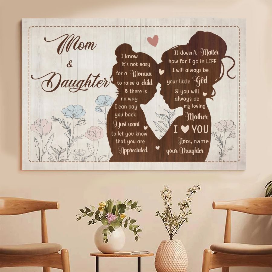 Personalized Mom and Daughter Canvas, Custom Mother's Day Gift from Daughter