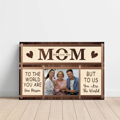Personalized 'We Love You Mom' Photo Canvas Custom Mother's Day Family Gift