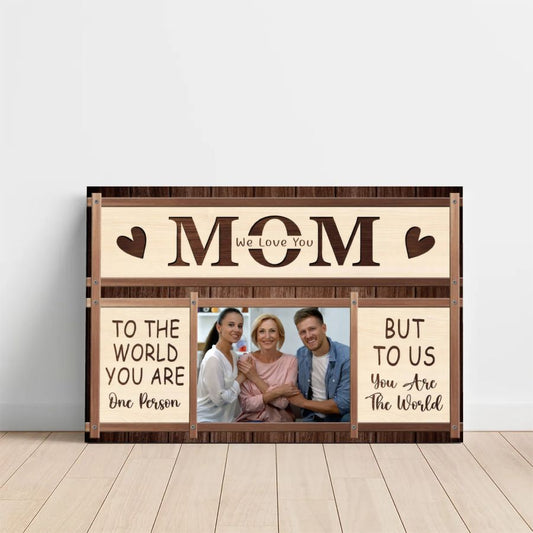 Personalized 'We Love You Mom' Photo Canvas Custom Mother's Day Family Gift