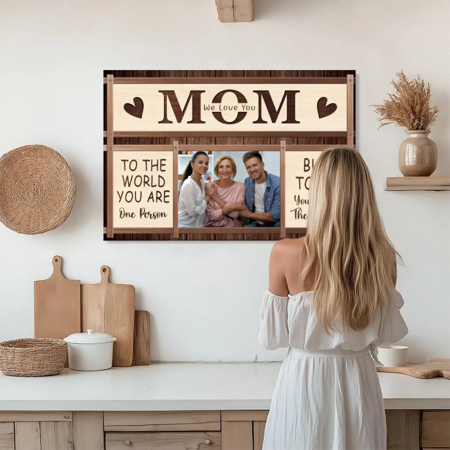 Personalized 'We Love You Mom' Photo Canvas Custom Mother's Day Family Gift