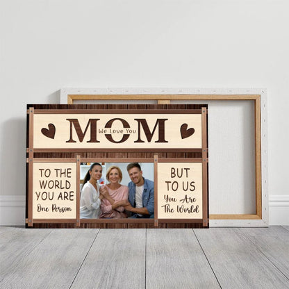 Personalized 'We Love You Mom' Photo Canvas Custom Mother's Day Family Gift