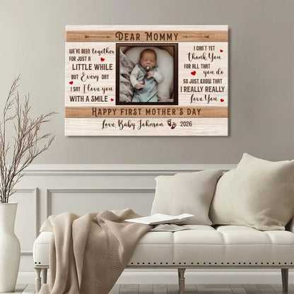 Personalized Baby Photo Canvas 'For Such A Little While' Custom Mother's Day Gift for Mom