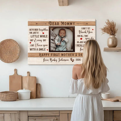 Personalized Baby Photo Canvas 'For Such A Little While' Custom Mother's Day Gift for Mom