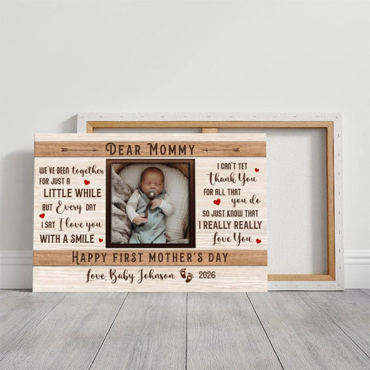 Personalized Baby Photo Canvas 'For Such A Little While' Custom Mother's Day Gift for Mom