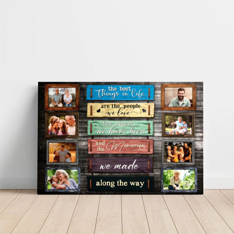 Personalized Family Photo Collage Canvas, Custom Memories Wall Art Gift