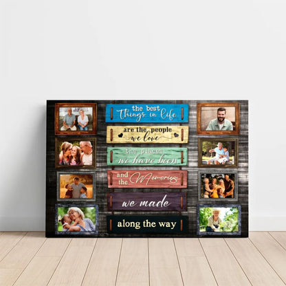 Personalized Family Photo Collage Canvas, Custom Memories Wall Art Gift