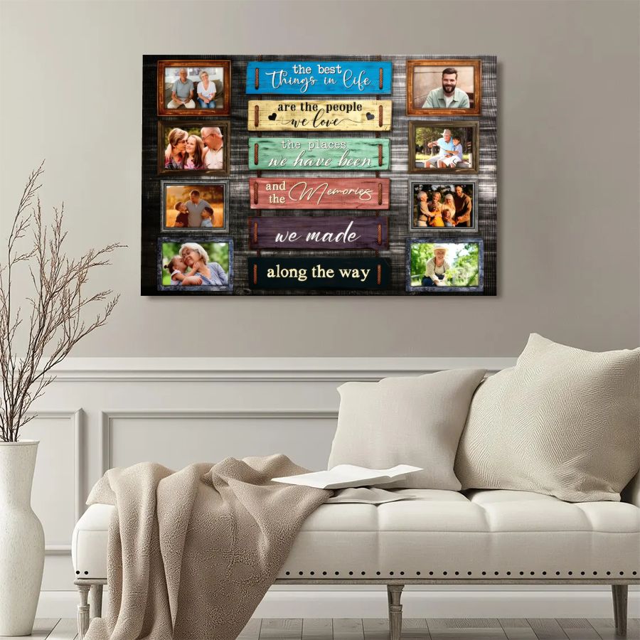 Personalized Family Photo Collage Canvas, Custom Memories Wall Art Gift