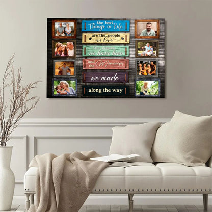 Personalized Family Photo Collage Canvas, Custom Memories Wall Art Gift