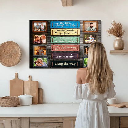 Personalized Family Photo Collage Canvas, Custom Memories Wall Art Gift