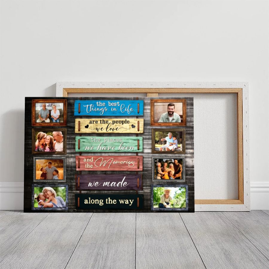Personalized Family Photo Collage Canvas, Custom Memories Wall Art Gift