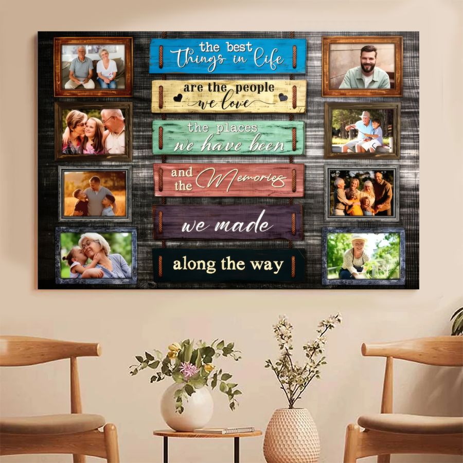 Personalized Family Photo Collage Canvas, Custom Memories Wall Art Gift