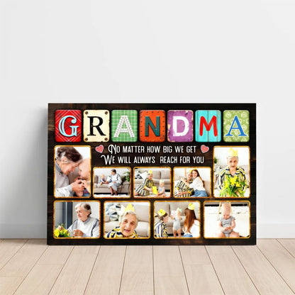 Personalized Mom Photo Collage Canvas, Custom Kids Pictures Mother's Day Gift