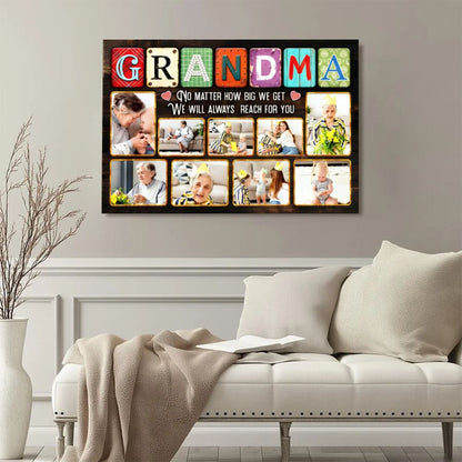 Personalized Mom Photo Collage Canvas, Custom Kids Pictures Mother's Day Gift