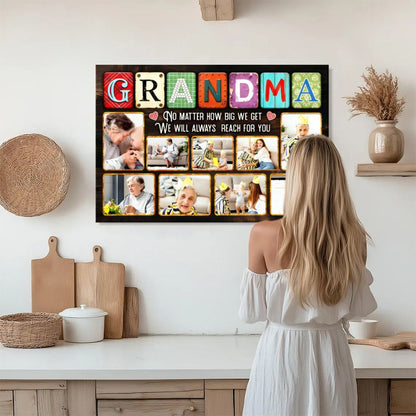 Personalized Mom Photo Collage Canvas, Custom Kids Pictures Mother's Day Gift