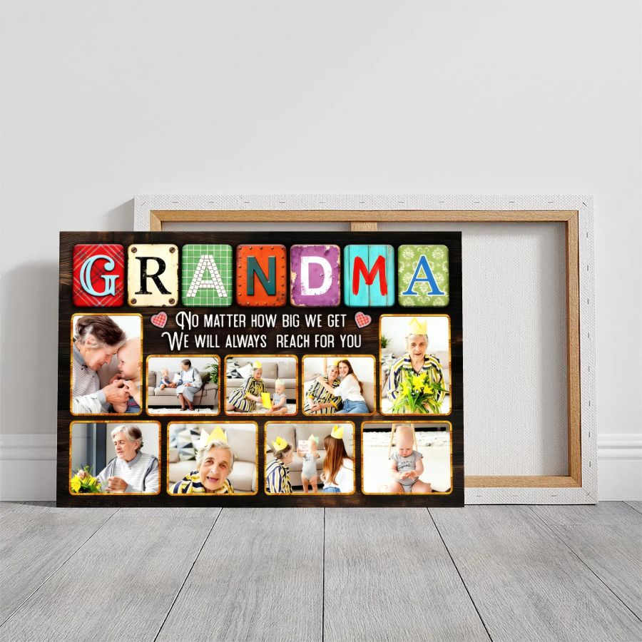 Personalized Mom Photo Collage Canvas, Custom Kids Pictures Mother's Day Gift