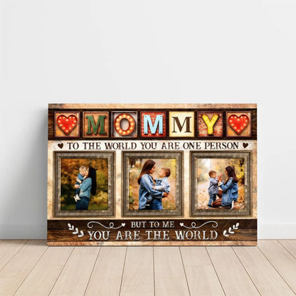 Personalized MOM Photo Collage Canvas, Custom Mother's Day Gift Wall Art