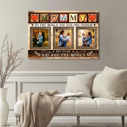 Personalized MOM Photo Collage Canvas, Custom Mother's Day Gift Wall Art