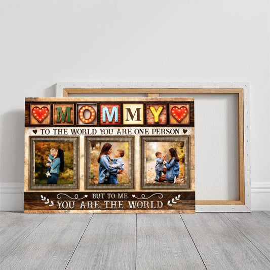 Personalized MOM Photo Collage Canvas, Custom Mother's Day Gift Wall Art
