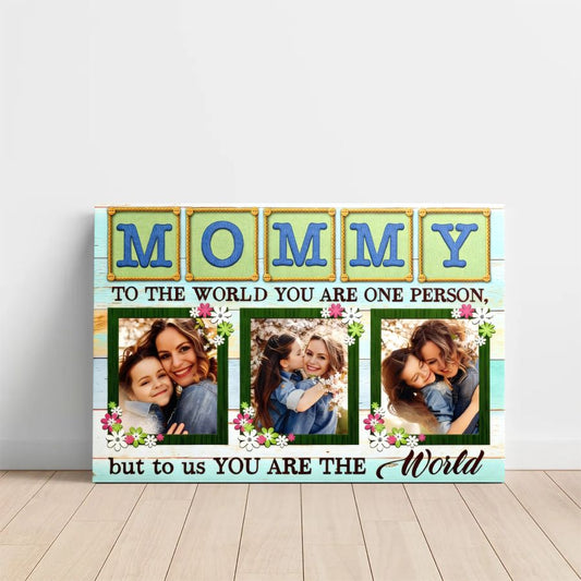 Personalized Mommy Photo Collage Canvas, Custom Mother's Day Gift Wall Art