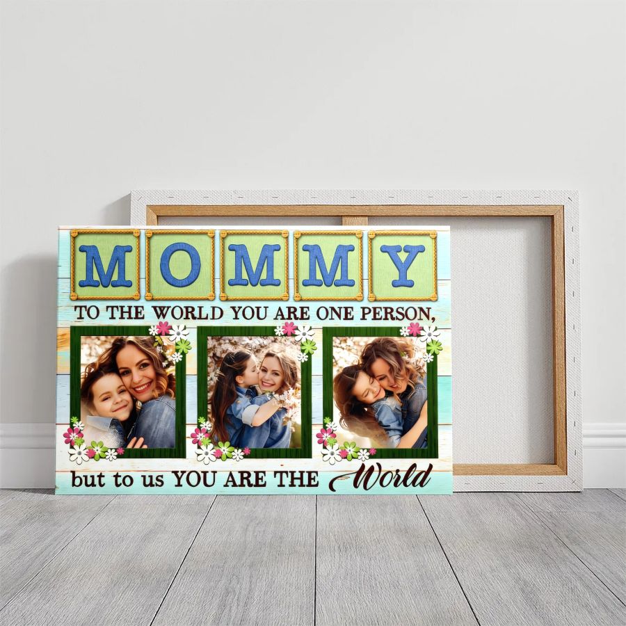 Personalized Mommy Photo Collage Canvas, Custom Mother's Day Gift Wall Art