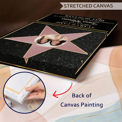 Personalized Star of Fame Canvas Print with Photo, Best Mom Ever Custom Gift for Mother's Day
