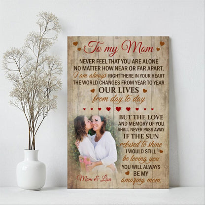 Personalized Memorial Photo Canvas, Custom Sympathy Gift for Loss of Mom