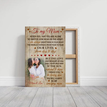 Personalized Memorial Photo Canvas, Custom Sympathy Gift for Loss of Mom