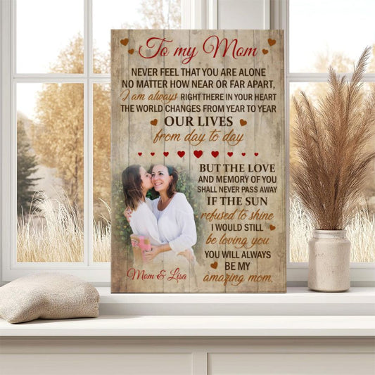 Personalized Memorial Photo Canvas, Custom Sympathy Gift for Loss of Mom