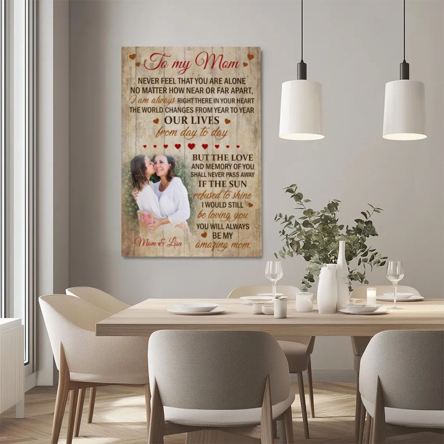 Personalized Memorial Photo Canvas, Custom Sympathy Gift for Loss of Mom
