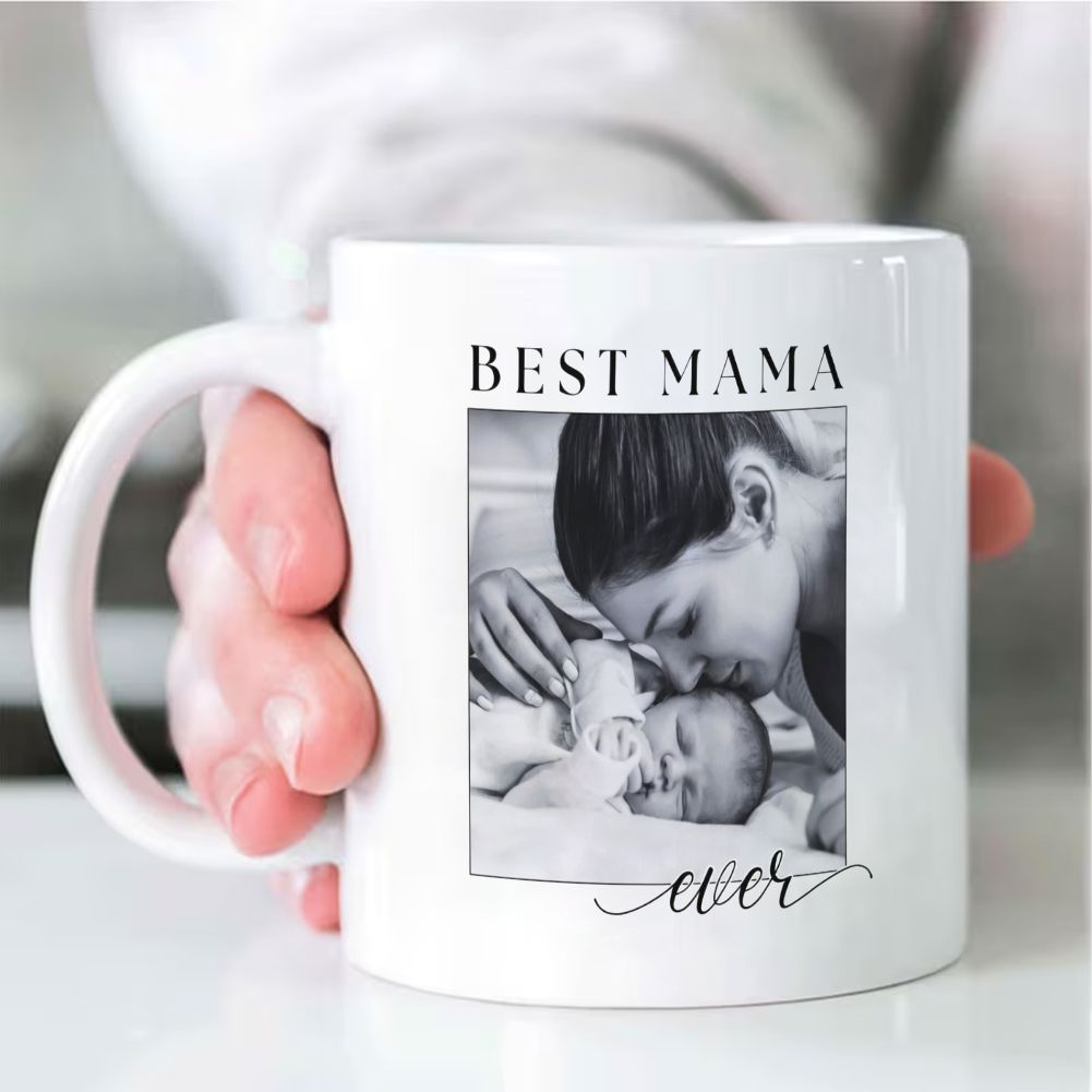 Best Mama Ever Custom Photo Mug Gift for Mother's Day - 11oz