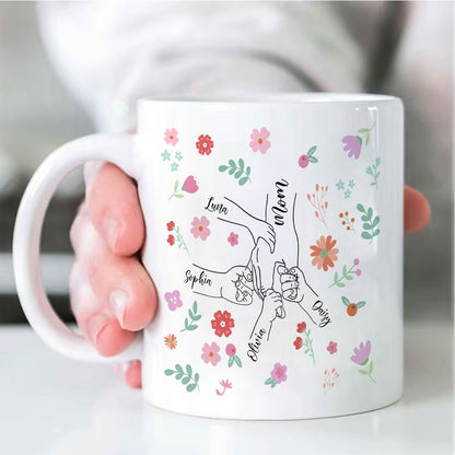 Personalized Floral Name Mug for Mom Mother's Day Gift - 11oz