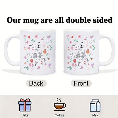Personalized Floral Name Mug for Mom Mother's Day Gift - 11oz