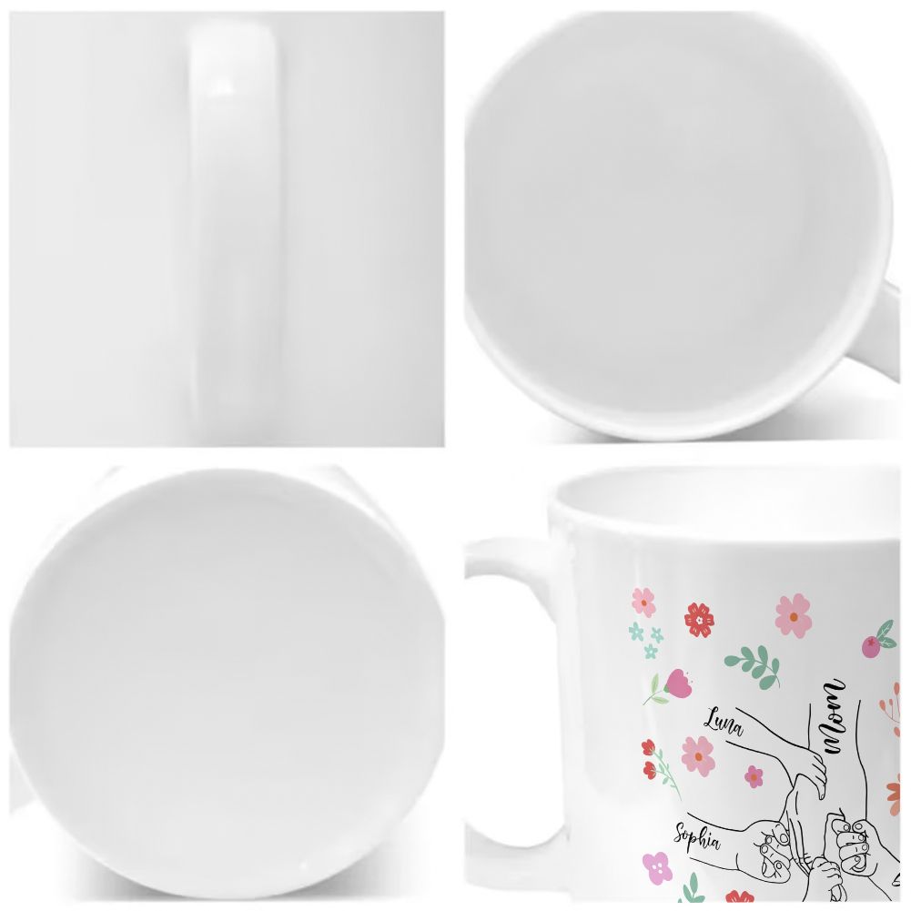Personalized Floral Name Mug for Mom Mother's Day Gift - 11oz
