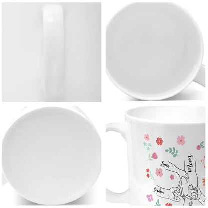 Personalized Floral Name Mug for Mom Mother's Day Gift - 11oz