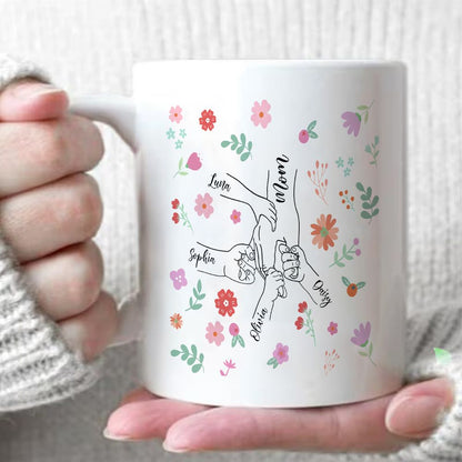 Personalized Floral Name Mug for Mom Mother's Day Gift - 11oz