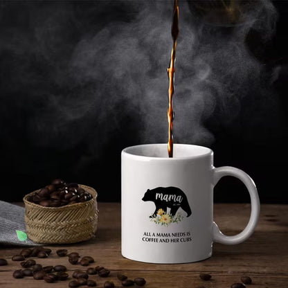 All A Mama Needs Is Coffee And Her Cubs EST. Personalized Mother's Day Mug - 11oz